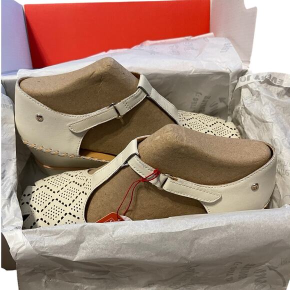 Pikolinos Women's Leather Perforated Wedge Sandals Aguadulce in Nata Size EU 42 - Picture 9 of 10